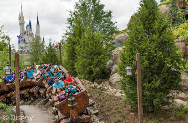 Seven Dwarfs Mine Train, in the Enchanted Forest of New Fantasyland (Magic Kingdom), is a family coaster inspired by the film classic Snow White and the Seven Dwarfs that takes Walt Disney World Resort guests into the famous mine, glittering with diamonds, rubies, and other precious gems, where the Seven Dwarfs sing happily as they work.