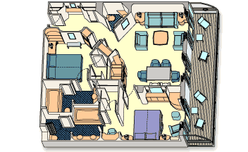 Disney Cruise Line Two-Bedrom Suite with Verandah