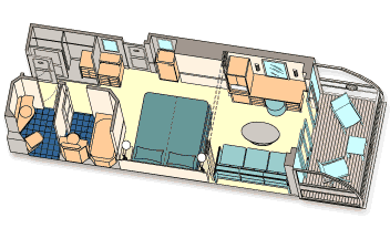 Disney Cruise Line Deluxe Stateroom with Navigator's Verandah