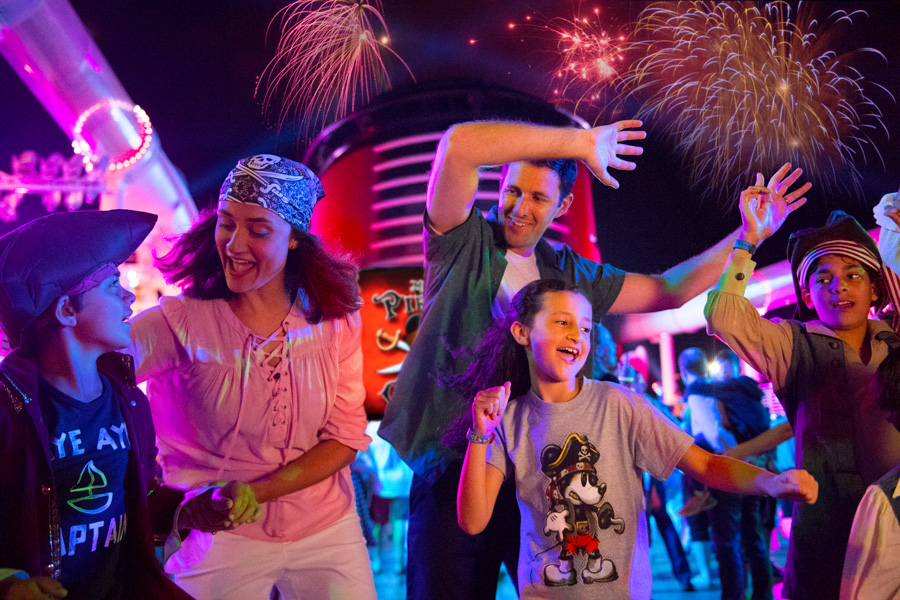 Family dancing in Disney Cruise