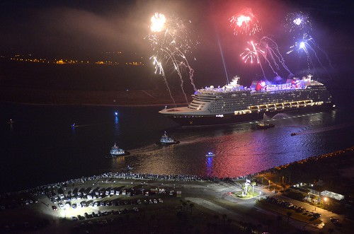 Disney Dream, Disney Cruise Line's newest ship, arrives Jan. 4, 2011 for the first time to her home port of Port Canaveral, Fla.