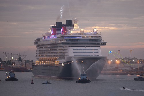 Disney Dream, Disney Cruise Line's newest ship, arrives Jan. 4, 2011 for the first time to her home port of Port Canaveral, Fla.