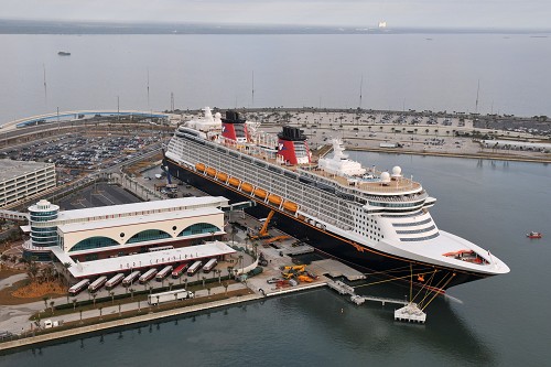 Disney Dream, Disney Cruise Line's newest ship, arrives Jan. 4, 2011 for the first time to her home port of Port Canaveral, Fla.