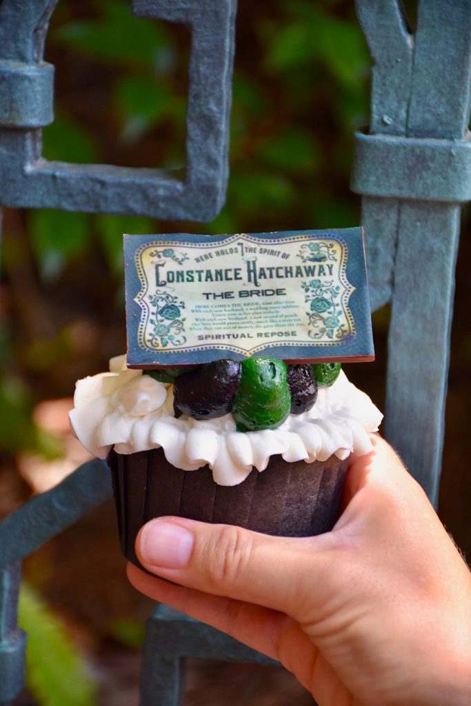 Haunted Mansion ice cream cart for the Host-A-Ghost chocolate cupcake 