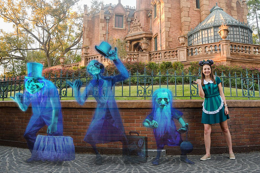 Disney PhotoPass Magic Shots featuring your favorite Haunted Mansion residents